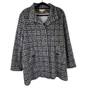 Katherine Kelly Wool Alpaca Tweed Button-Up Jacket 14 Quiet Luxury Old Money